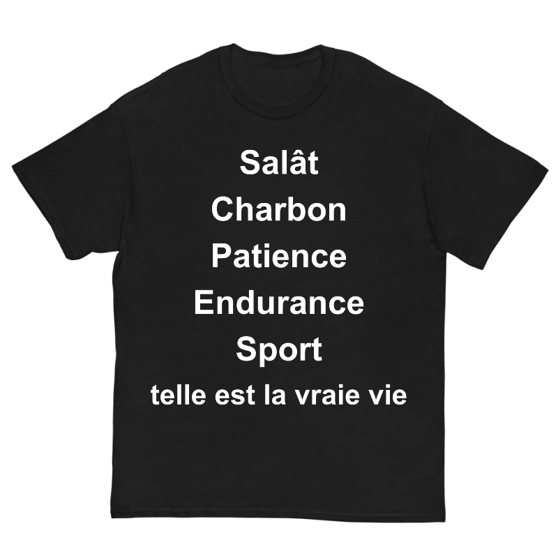T-Shirt Salat Charbon Patience Endurance Sport - Cop Ta Sape